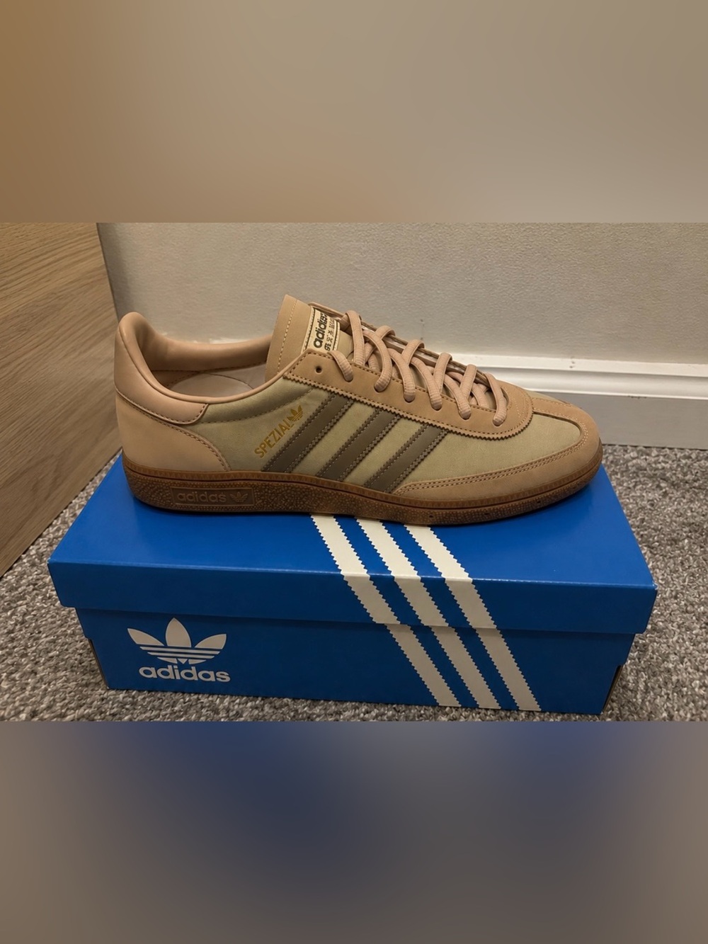 adidas Men's Handball Spezial JR3666 Trace Khaki Cargo Brown Shoes Size 11.5